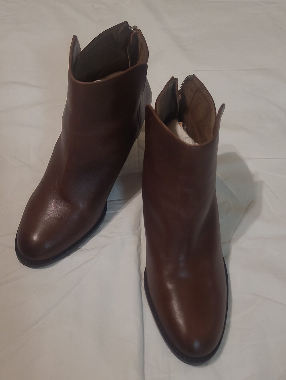 Antonio Melani Dark Brown Booties With Back Zipper, Size 7.5